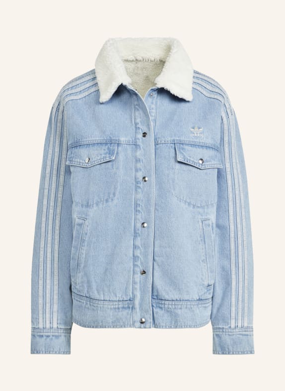 adidas Originals Denim jacket with faux fur LIGHT BLUE