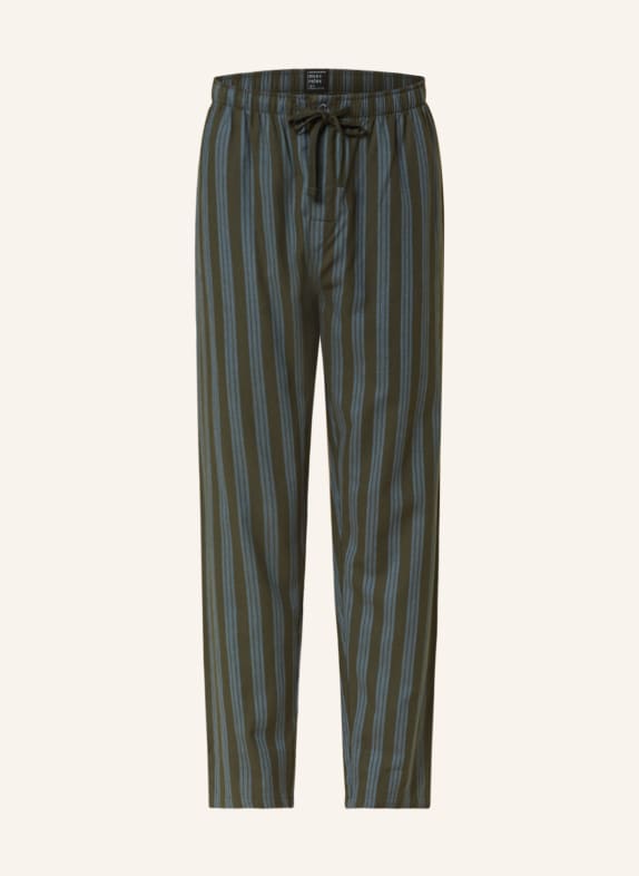 SCHIESSER Spodnie od piżamy MIX+RELAX OLIWKOWY/ JASNONIEBIESKI