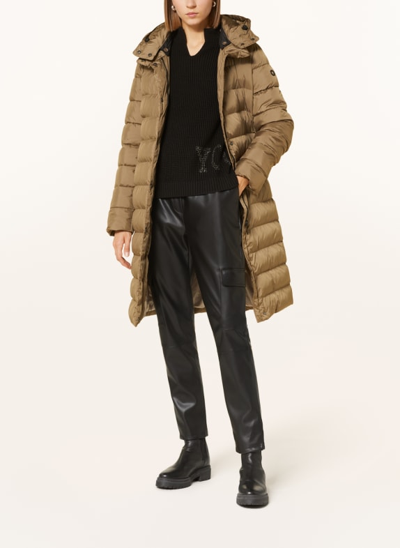 FUCHS SCHMITT Quilted coat with removable hood OLIVE