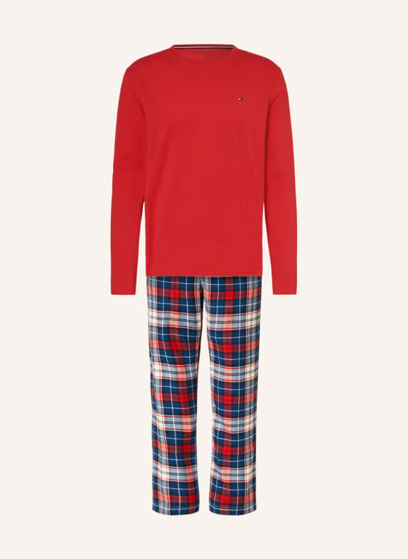 TOMMY HILFIGER Flannel pajamas RED/ DARK BLUE/ WHITE