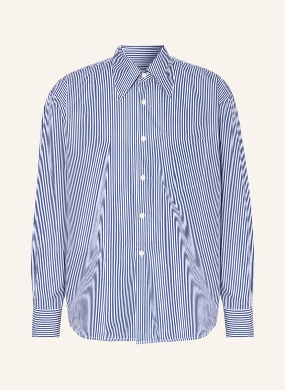 OUR LEGACY Shirt COCO comfort fit DARK BLUE/ WHITE