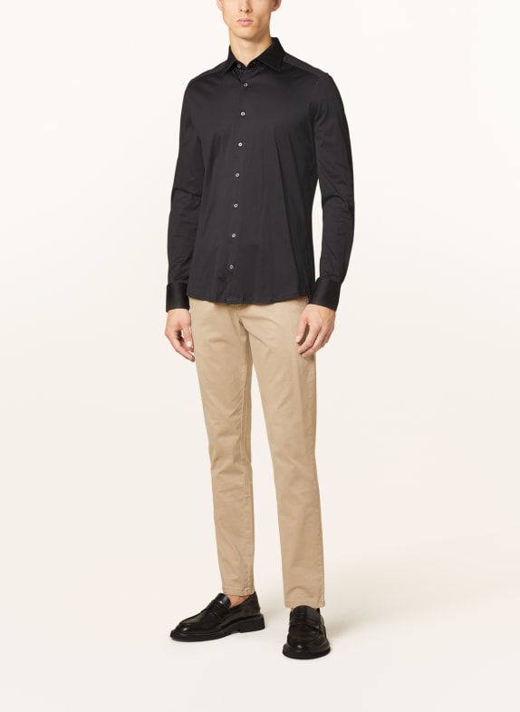 Stenströms Jersey shirt Slim Fit ZWART