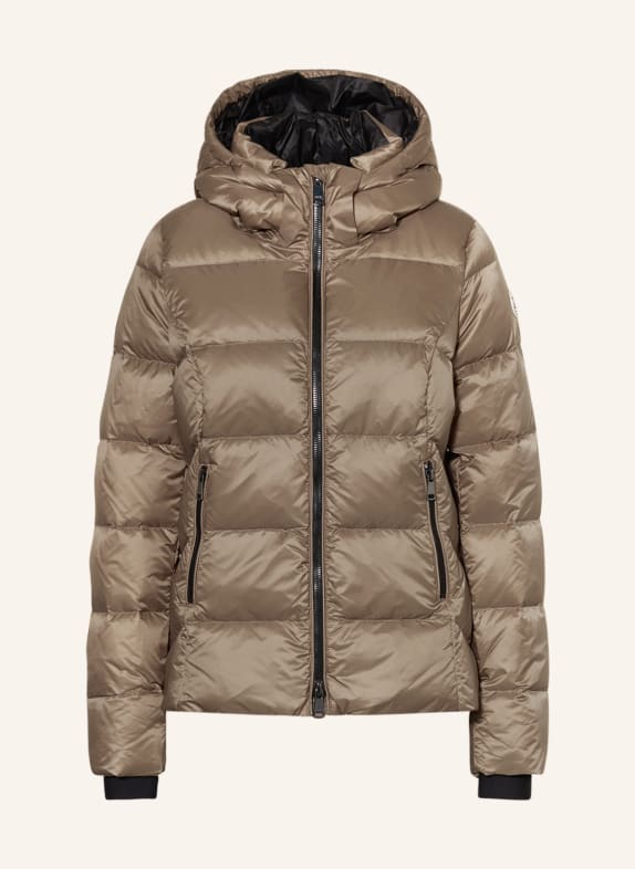 RESET Down jacket HILDRETH with detachable hood BROWN