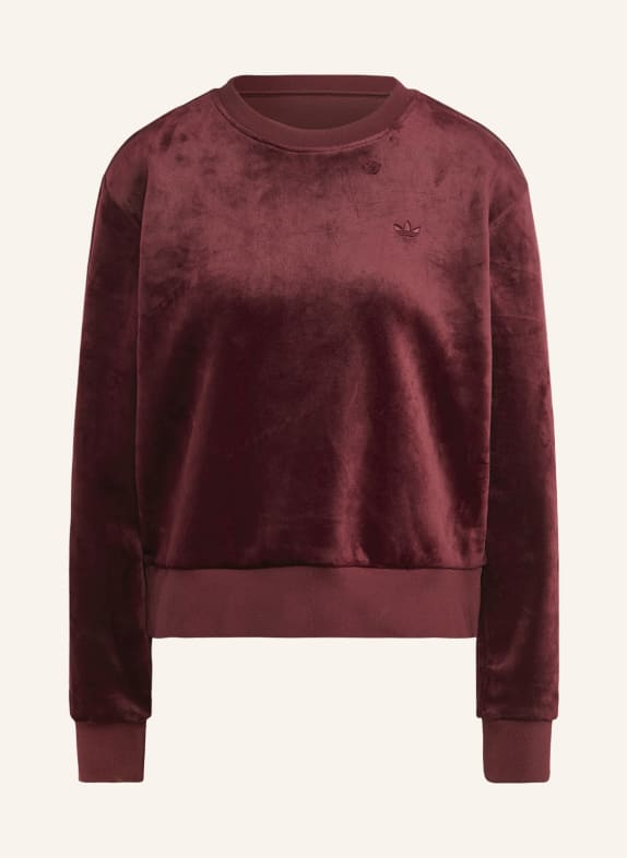 adidas Originals Sweatshirt VELVET made of velvet DARK RED