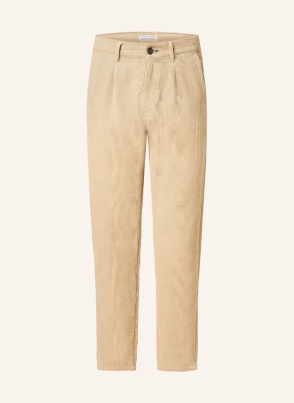 COLOURS & SONS Cordhose Tapered Fit HELLBRAUN