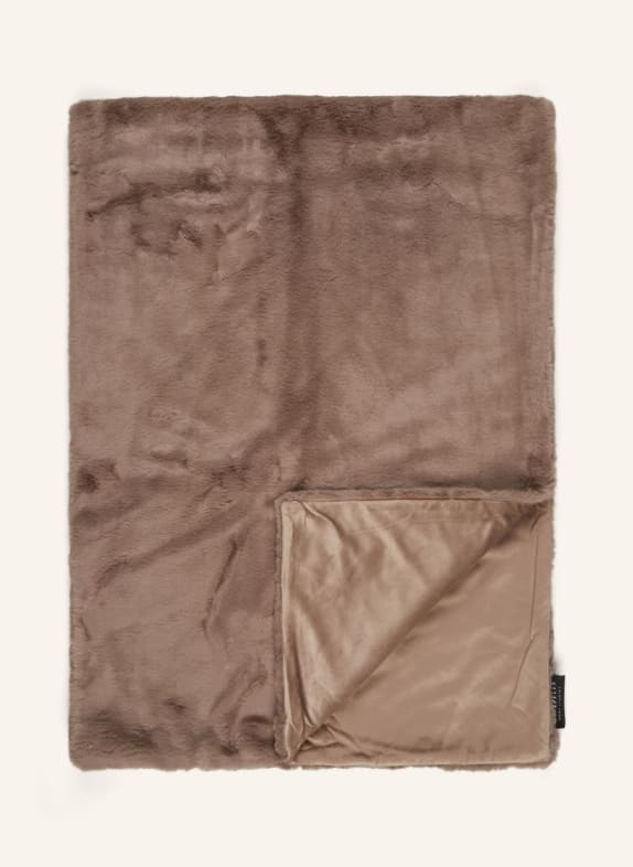 RINO & PELLE Kunstfell-Plaid HOLY TAUPE
