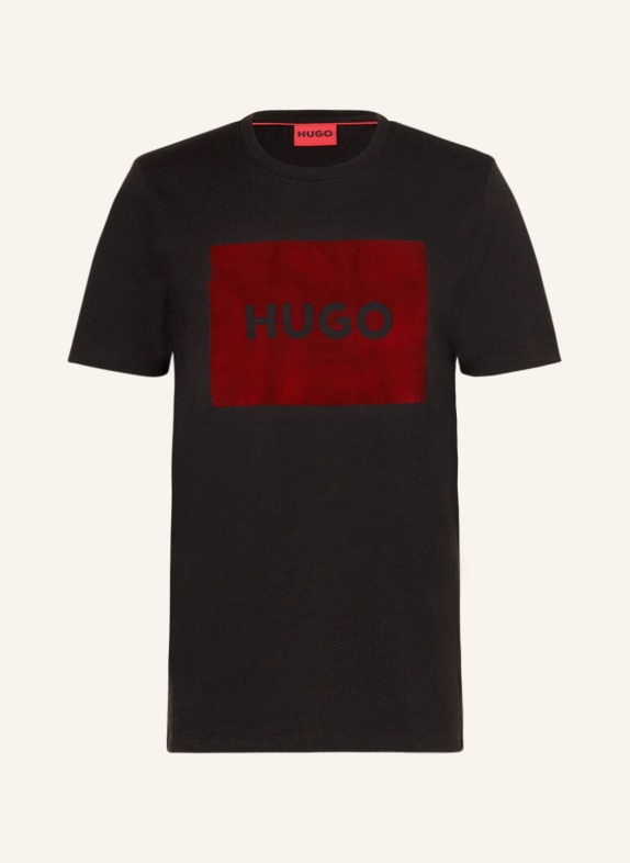 HUGO T-Shirt DULIVE SCHWARZ/ DUNKELROT