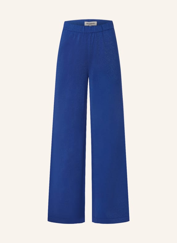 lollys laundry Wide leg trousers AGADIR with glitter thread BLUE