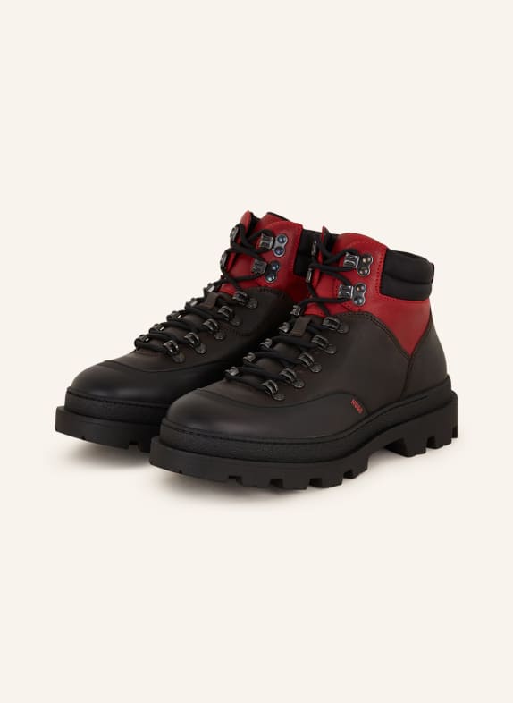HUGO Schnürboots GRAHAM DUNKELBRAUN/ DUNKELROT
