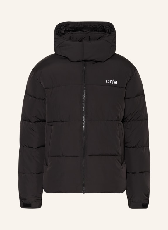 Arte Antwerp Quilted jacket with detachable hood BLACK