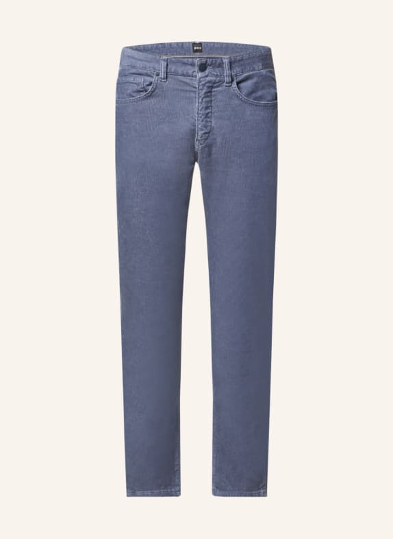 BOSS Corduroy trousers DELAWARE slim fit BLUE GRAY