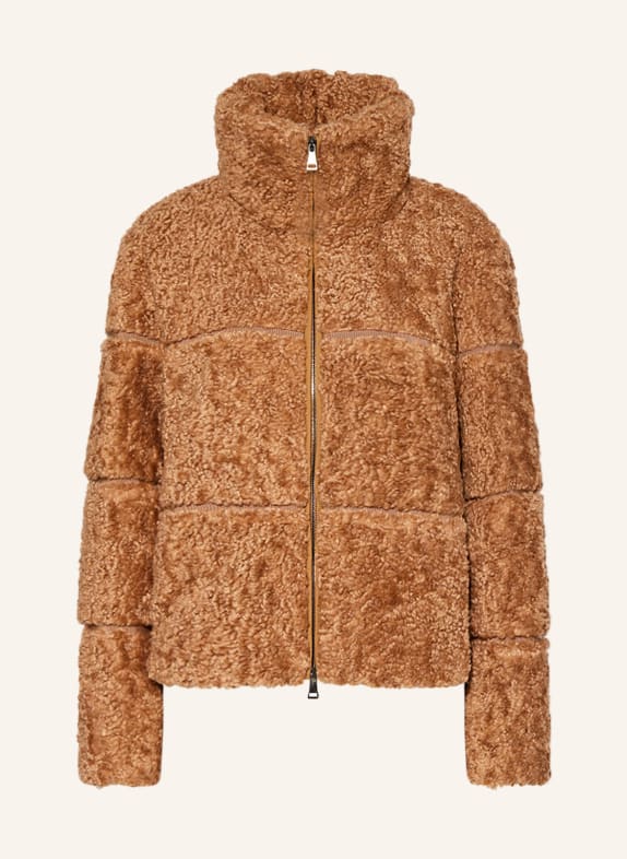 MONCLER Down jacket SEGURA with teddy LIGHT BROWN