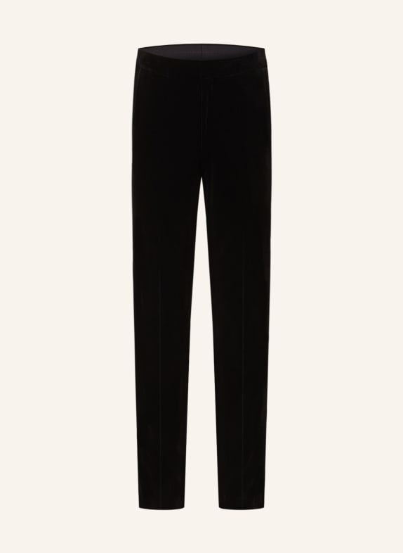 HUGO Smoking trousers HESTEN extra slim fit made of velvet BLACK