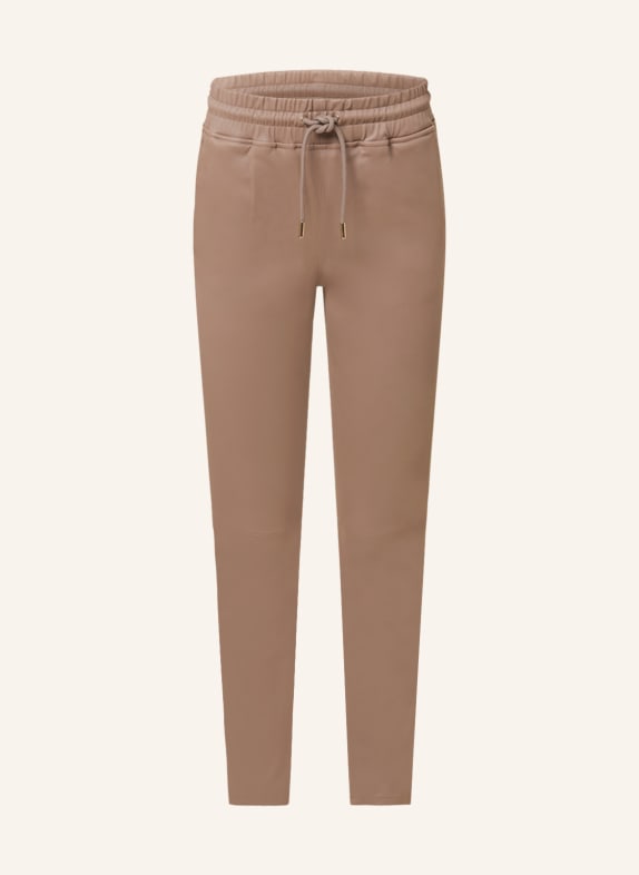 STUDIO AR Leather trousers TAUPE