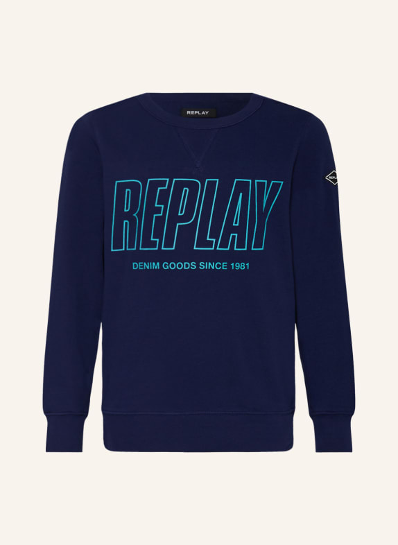 REPLAY Sweatshirt BLAU/ TÜRKIS