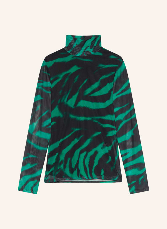 MARC AUREL Longsleeve aus Mesh SCHWARZ/ GRÜN