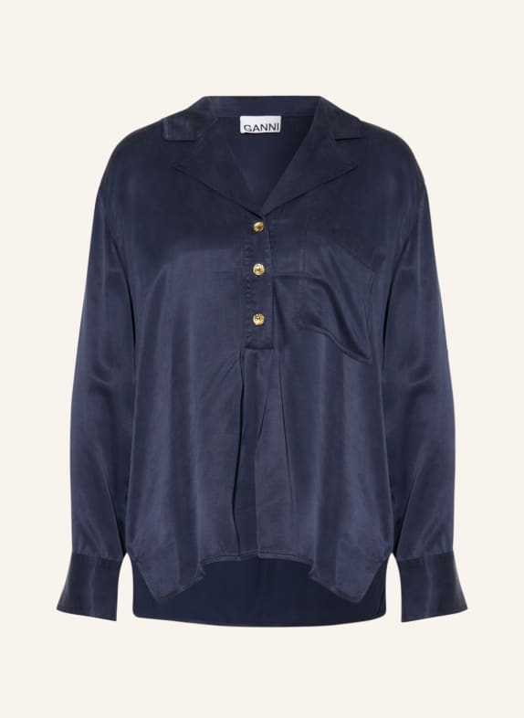 GANNI Oversized blouse DARK BLUE