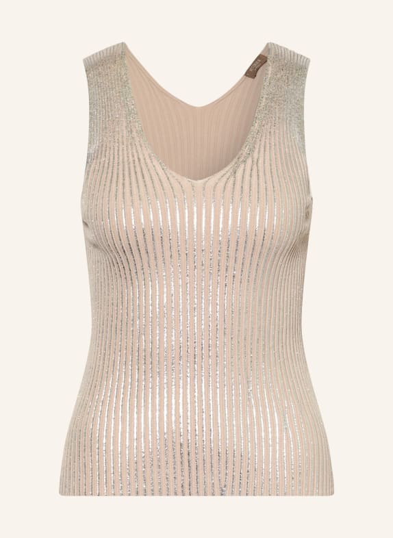 PESERICO Knit top NUDE/ SILVER
