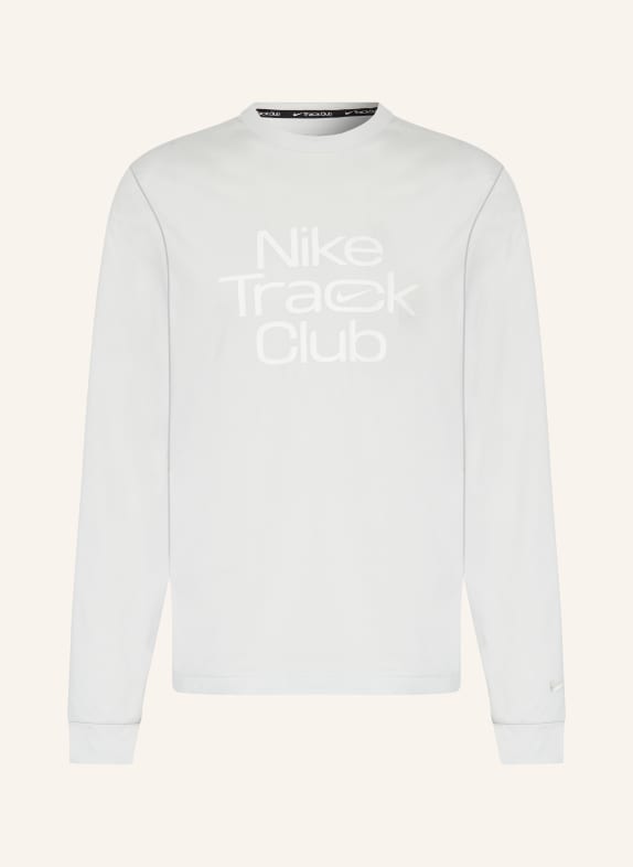 Nike Běžecké tričko TRACK CLUB SVĚTLE ŠEDÁ/ BÍLÁ