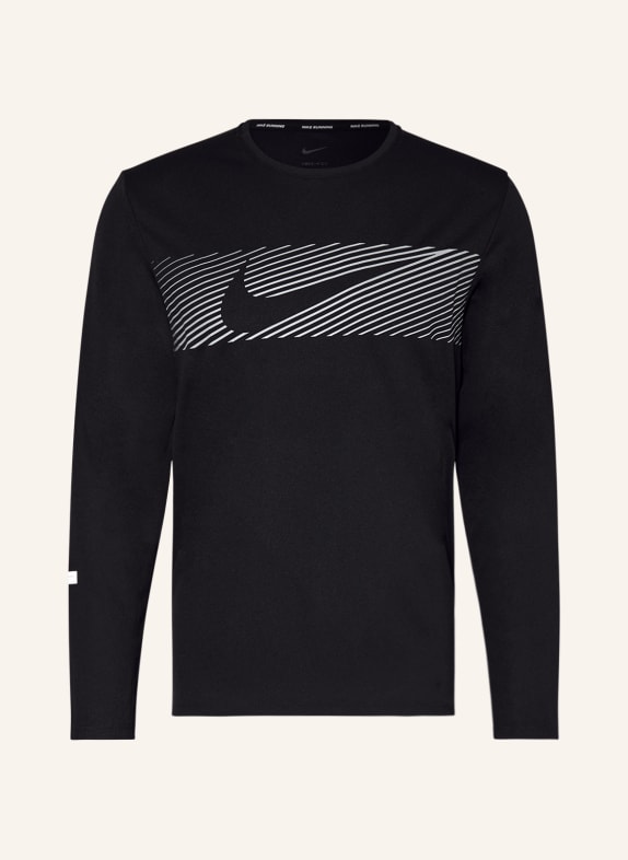 Nike Koszulka do biegania MILER FLASH CZARNY/ SZARY