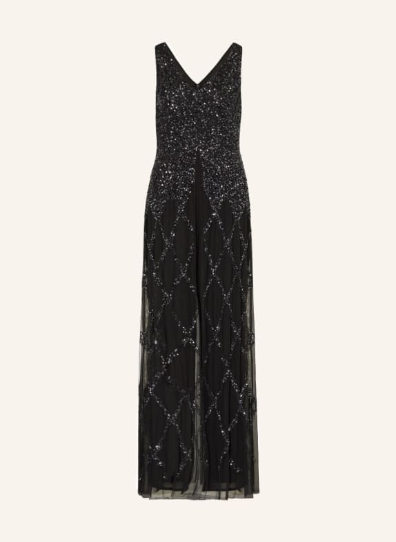 ADRIANNA PAPELL Jumpsuit with sequins and decorative beads BLACK