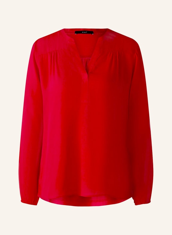 oui Blusenshirt im Materialmix ROT