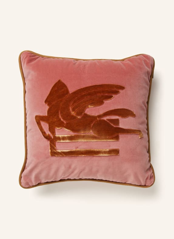 ETRO Home Decorative cushion made of velvet ROSE/ DARK ORANGE