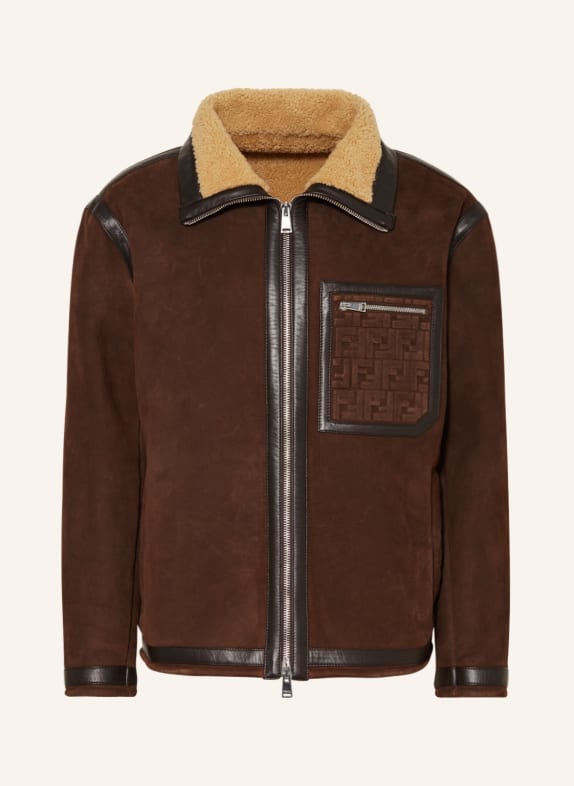 FENDI Leather jacket DARK BROWN