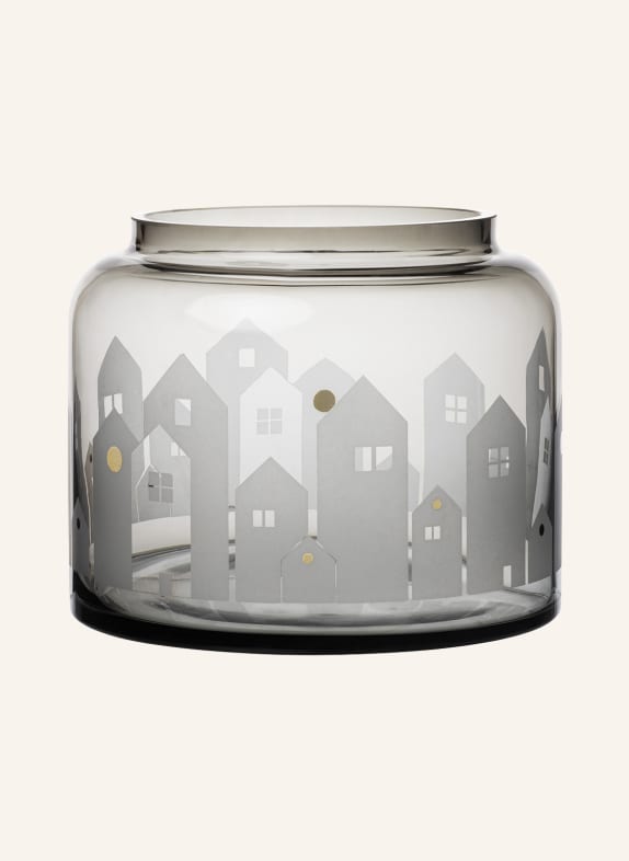 RÄDER Windlicht HÄUSER GRAU