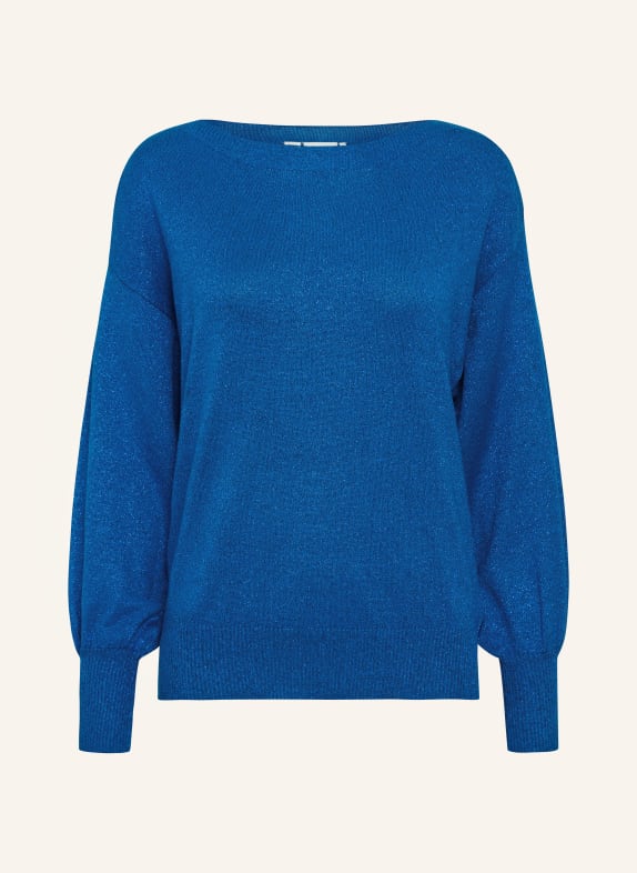 ICHI Sweater IHMOPAZ with glitter thread BLUE