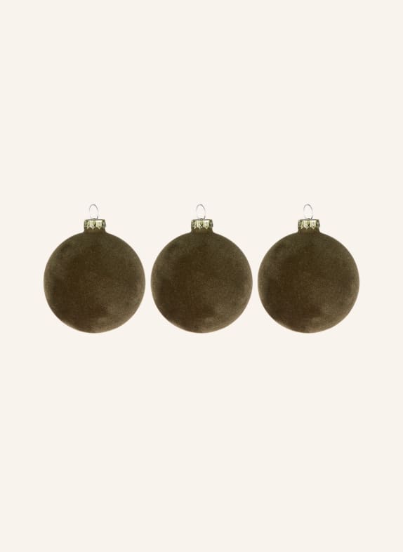 BROSTE COPENHAGEN Set of 3 decorative pendants ALCAN DARK GREEN