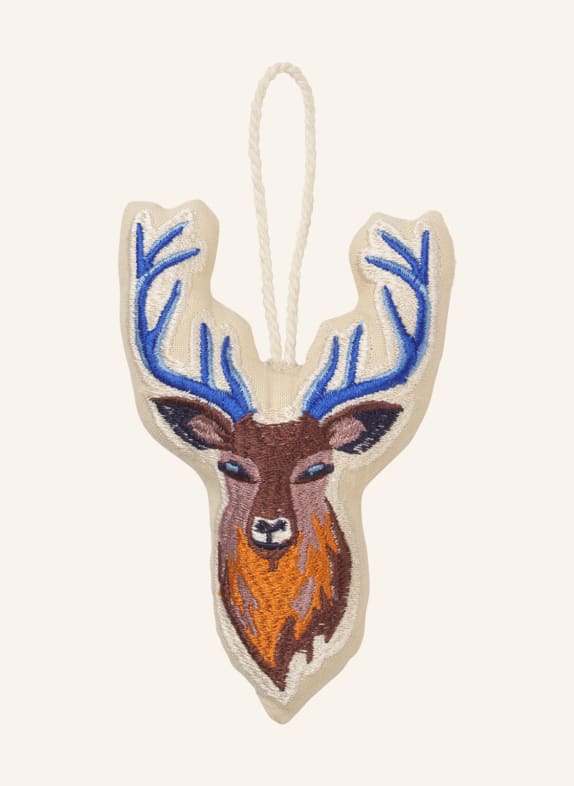 BROSTE COPENHAGEN Dekoanhänger REINDEER BEIGE/ DUNKELBRAUN/ BLAU