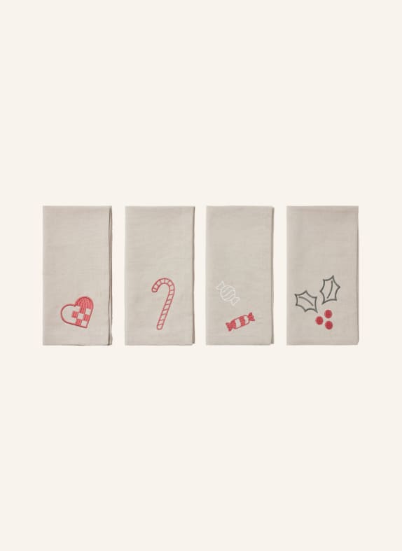 BROSTE COPENHAGEN 4er-Set Stoffservietten FRYD BEIGE