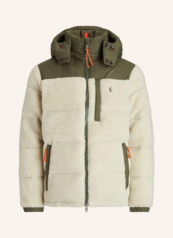POLO RALPH LAUREN Down jacket in mixed materials CREAM/ OLIVE