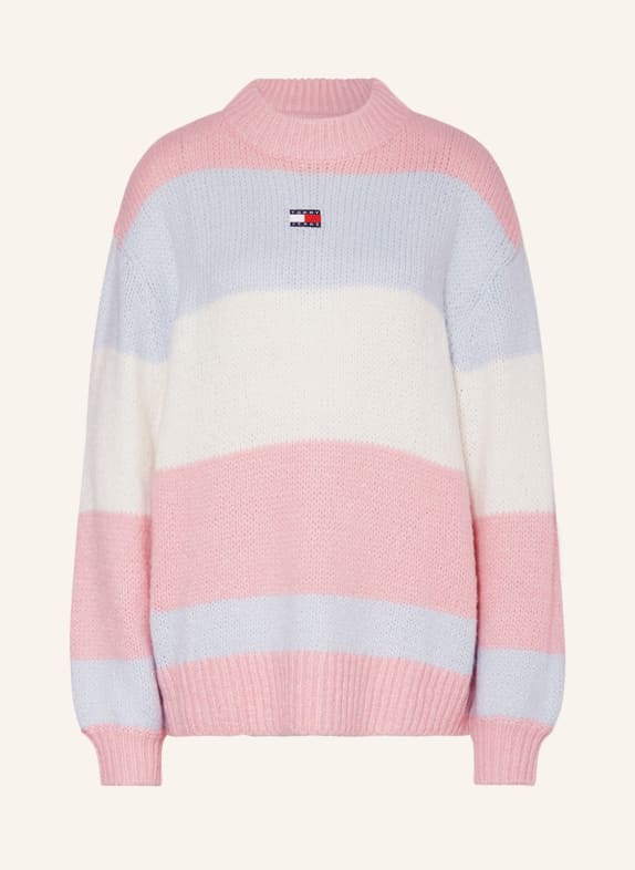 TOMMY JEANS Pullover ROSA/ HELLBLAU/ WEISS
