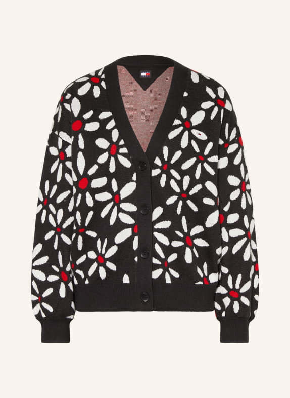 TOMMY JEANS Cardigan BLACK/ WHITE/ RED