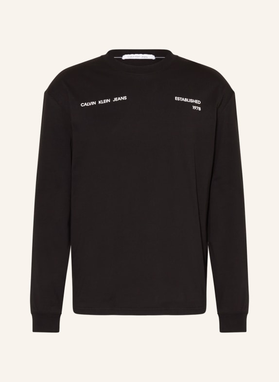 Calvin Klein Jeans Koszulka z długim rękawem CZARNY/ BIAŁY/ JASNONIEBIESKI