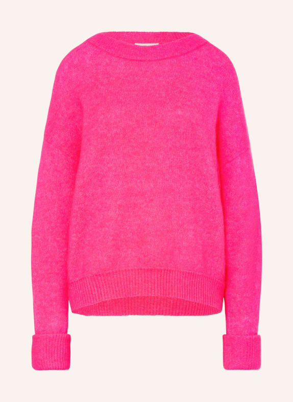 American Vintage Sweater with alpaca NEON PINK