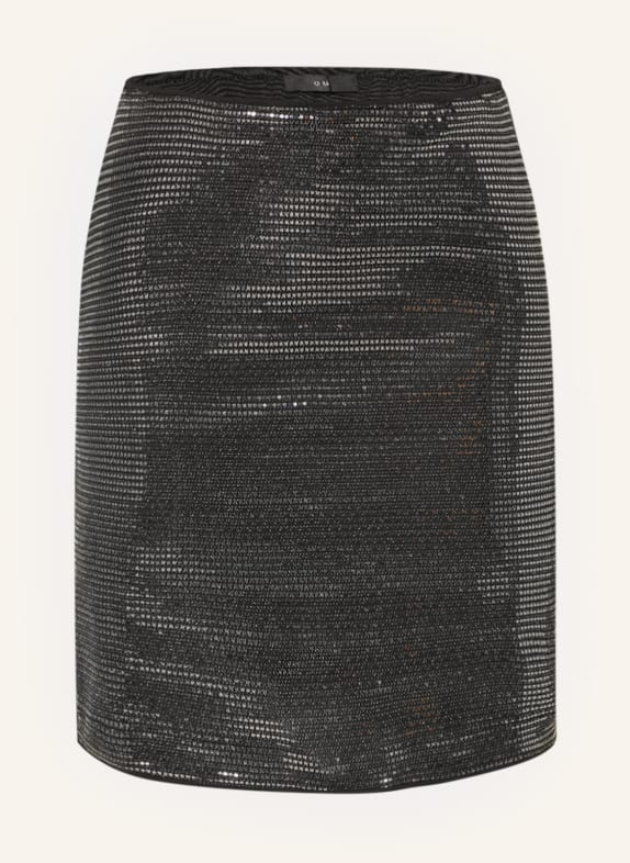 oui Jersey skirt with sequins BLACK/ SILVER