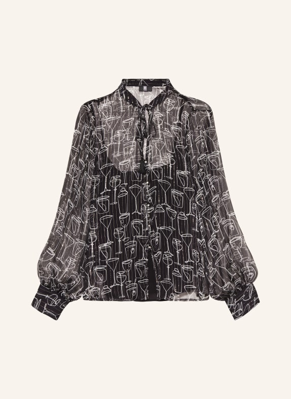 RIANI Silk blouse with glitter thread BLACK