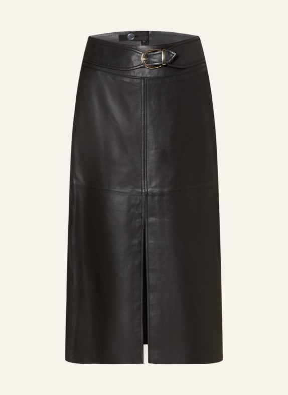 RIANI Leather skirt BLACK