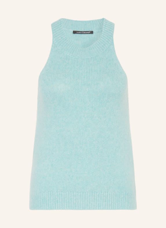 LUISA CERANO Knit top with alpaca TURQUOISE