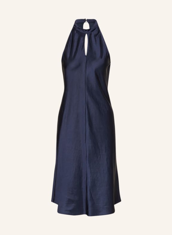 LUISA CERANO Satin dress with cut-out DARK BLUE