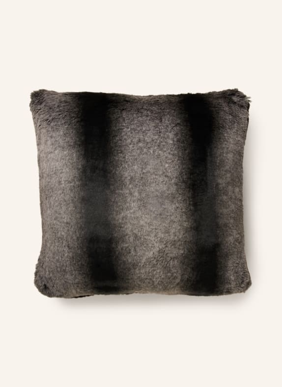 Star Home Dekoracyjna poduszka RION ze sztucznego futra CIEMNOBRĄZOWY / CZARNY / KREMOWY