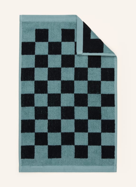 Marc O'Polo Guest towel CHECKER TURQUOISE/ BLACK