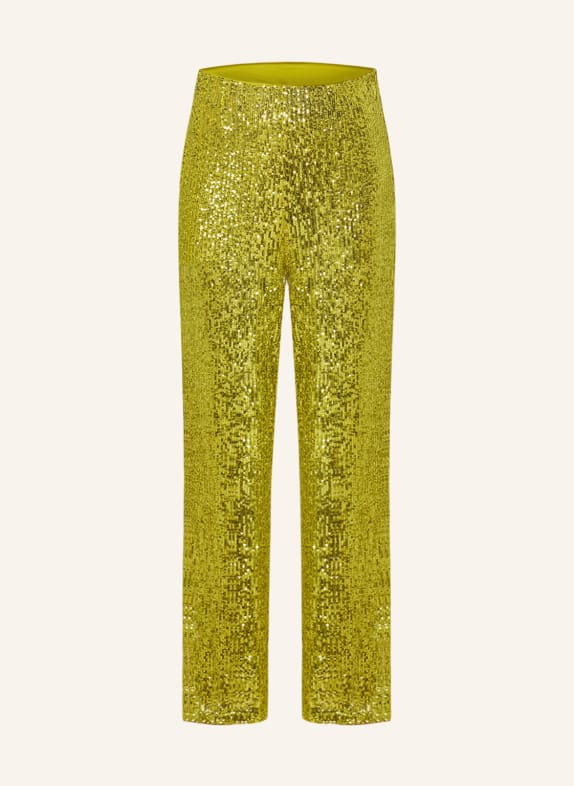 MRS & HUGS Wide leg trousers with sequins NEON GREEN