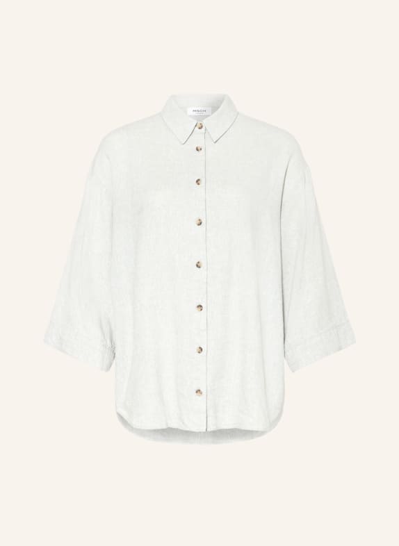 MSCH COPENHAGEN Shirt blouse MSCHJOVENE GINIA with linen and 3/4 sleeves LIGHT GREEN