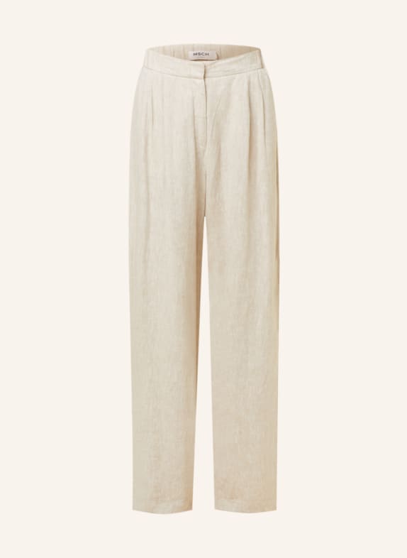 MSCH COPENHAGEN Wide leg trousers MSCHJOVENE with linen BEIGE