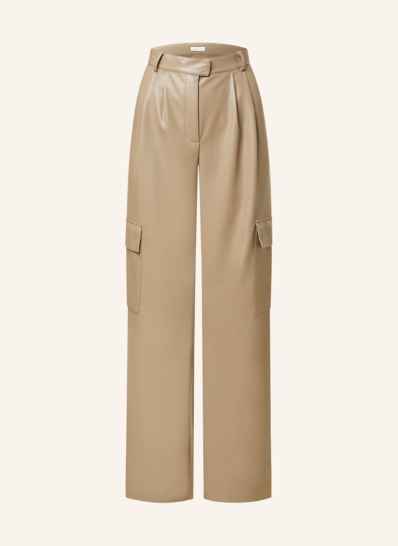 MRS & HUGS Cargo pants in leather look TAUPE