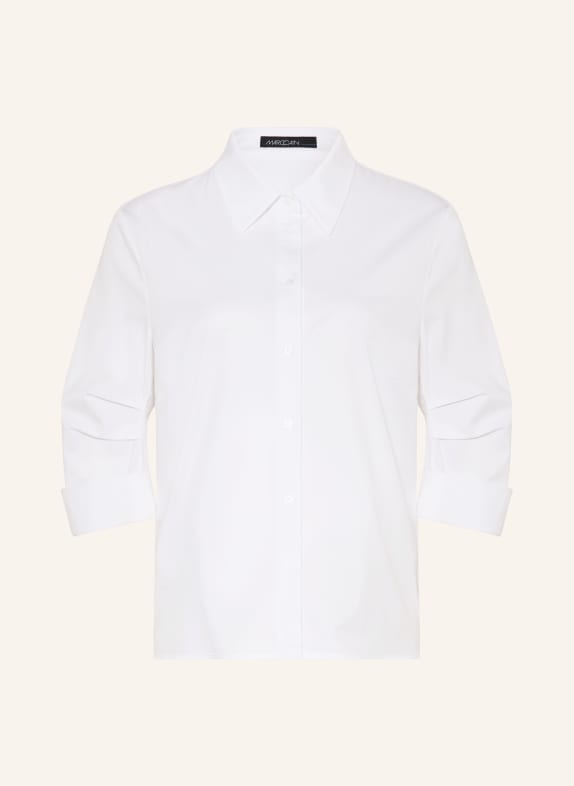 MARC CAIN Shirt blouse with 3/4 sleeves 100 WHITE